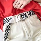 Checker Canvas Belt Black & White - 130cm