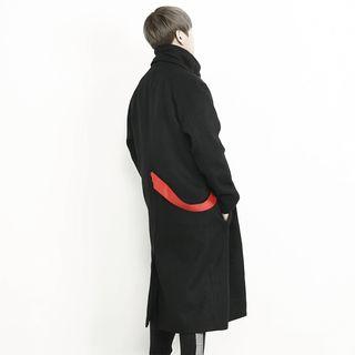 Contrast-accent Wool-blend Coat