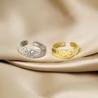 Textured Alloy Open Ring J750-1 - Gold - One Size