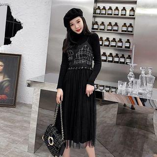 Knit Top / Strappy A-line Dress / Set