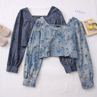 Floral Denim Crop Top