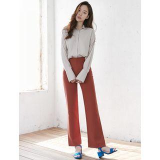 Flat-front Slit-side Pants