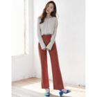 Flat-front Slit-side Pants