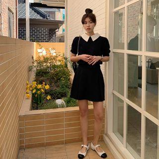 Boxy-pleat Miniskirt