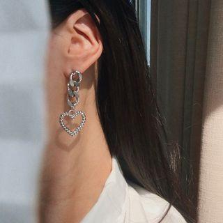 Chunky Chain Heart Alloy Dangle Earring
