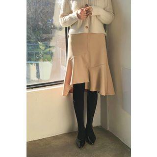 Asymmetric Ruffled A-line Skirt