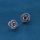 Rose Stud Earring 1 Pair - Blue - One Size