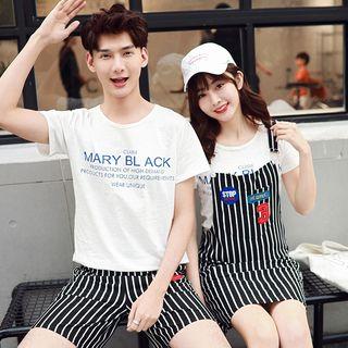 Couple Matching Set: Short-sleeve T-shirt + Shorts / Jumper Dress