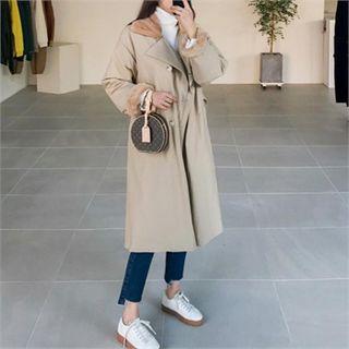 Faux-fur Lined Trench Coat With Sash