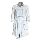 Set: Denim Shirt + Tie-strap Mini A-line Skirt