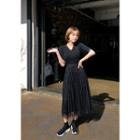 Set: Laced Knit Top + Long Tulle Skirt Black - One Size