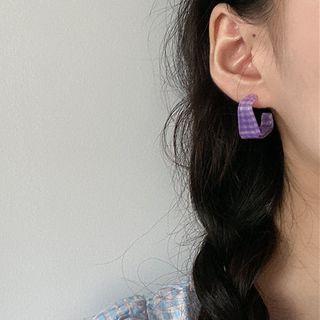 Gingham Hoop Earring