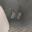 Faux Pearl Rhinestone Star Earring 1 Pair - Earrings - Silver - One Size