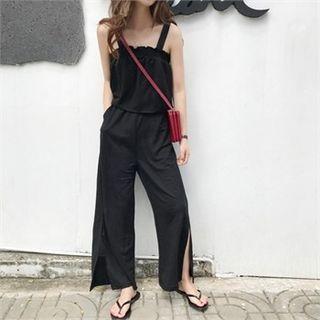 Smocked-trim Jumpsuit