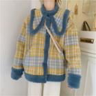 Houndstooth Button Jacket Yellow & Blue - One Size