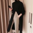 Turtleneck Slit Long Sweater