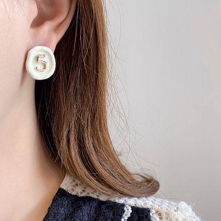 Numerical Disc Alloy Earring