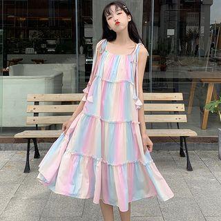 Strappy Midi A-line Dress Rainbow - One Size