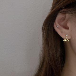 Asymmetrical Mermaid Tail Earring 1 Pair - Gold - One Size