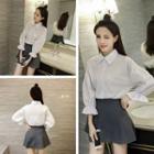 Set : Lantern Sleeve Blouse + Knit Skirt