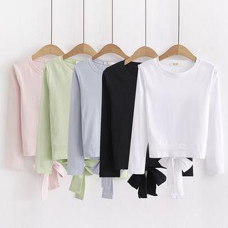 Ribbon-hem Long Sleeve Tee