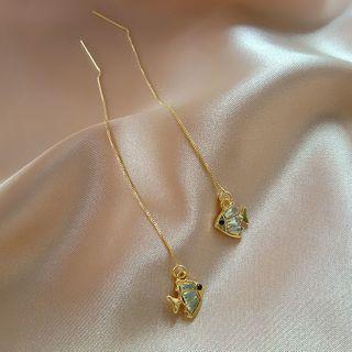 Fish Threader Earring 1 Pair - As Shown In Figure - One Size