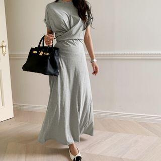 Tie-waist Cutaway Maxi Dress