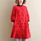 3/4-sleeve Dotted Long Shirt