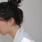 Irregular Alloy Flower Earring 1 Pair - White - One Size