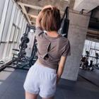 Quick Dry Cut-out Short-sleeve T-shirt