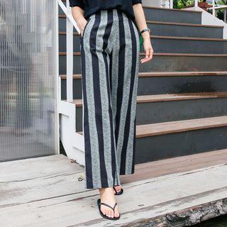 Band-waist Stripe Pants