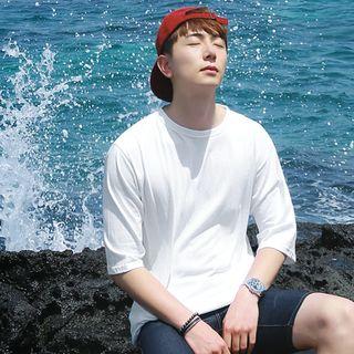 Elbow-sleeve Boxy-fit T-shirt