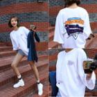 Round-neck Print Back T-shirt
