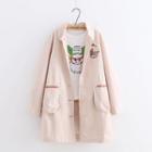 Rabbit Embroidered Buttoned Coat