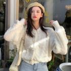 Long-sleeve Puff-sleeve Cardigan