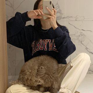New York Embroidered Sweatshirt Navy Blue - One Size