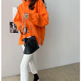 Slit-side Loose-fit Hooded Pullover