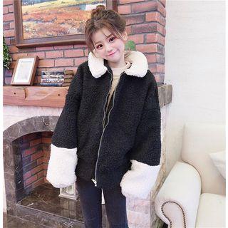 Two-tone Zip-up Fleece Jacket