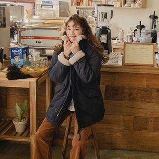 High-neck Fleece-lined Jacket