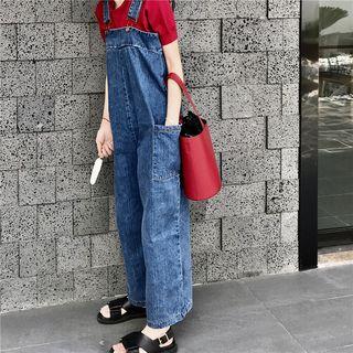 Plain Short-sleeve T-shirt / Loose-fit Jumpsuit