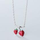 925 Sterling Silver Strawberry Pendant Necklace S925 Silver - Necklace - One Size