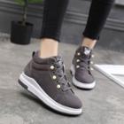 Hidden Wedge Faux Leather Sneakers