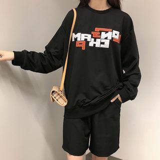 Embroidered Letter Sweatshirt / Shorts