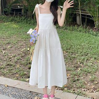 Tie-strap Midi Sundress White - One Size