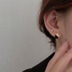 Geometric Sterling Silver Ear Stud 1 Pair - Gold & Black - One Size