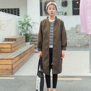 Plain Long Zip Coat