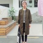 Plain Long Zip Coat