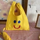 Smiley Face Print Shopper Bag Yellow - One Size