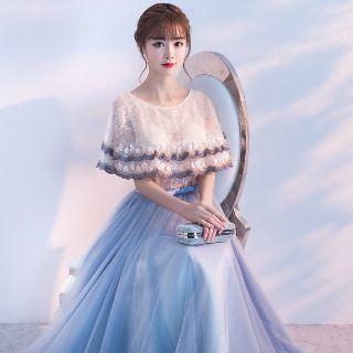 Lace-panel Color-block Evening Gown