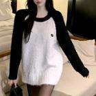 Fluffy Raglan Sweater White - One Size
